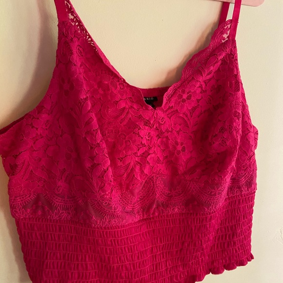 Torrid - Lace Smocked Crop Top, 2X - Picture 4 of 7